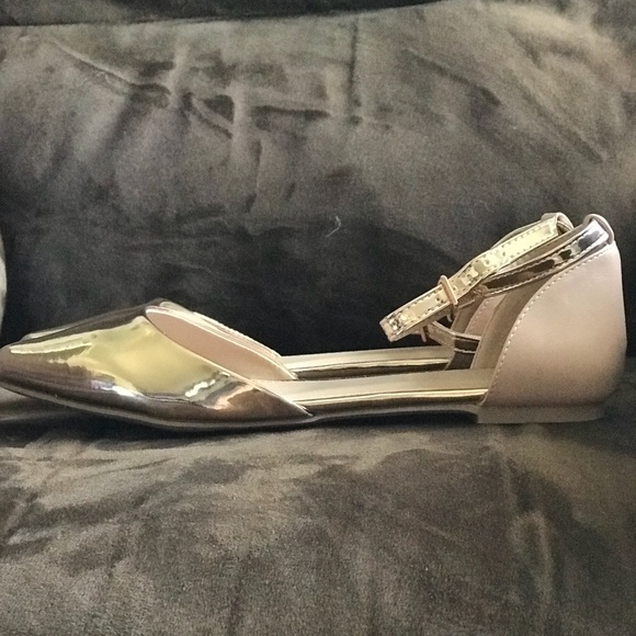 ✨NEW, Pointed Toe D'orsay Flats Rose Gold, 6 - Picture 6 of 8